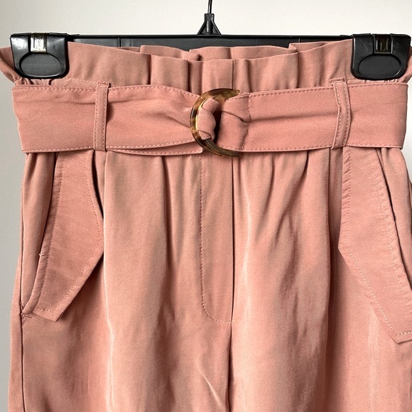 Dynamite High-waisted Paperbag Pants with Removable Belt in Dusty Rose - Picture 4 of 5